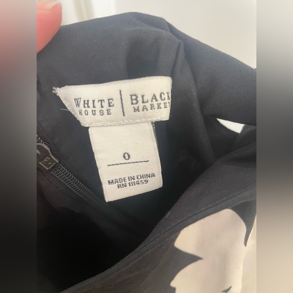 Vintage White House Black Market black white floral dress VGUC - Picture 5 of 5